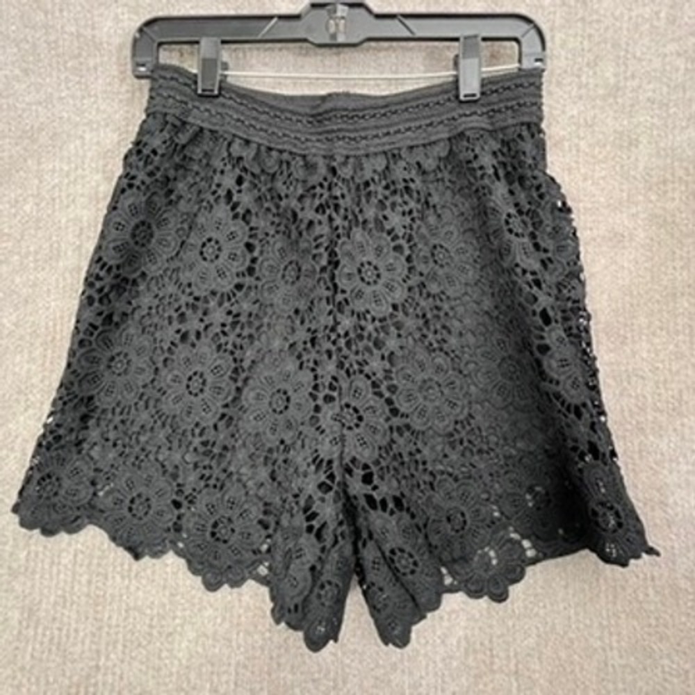 NWT KGYA Black‎ Lace Shorts Juniors L / Women XS Lined Elastic Waist Casual